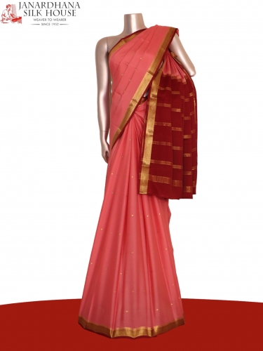 Traditional Butta Pure Mysore Crepe Silk Saree